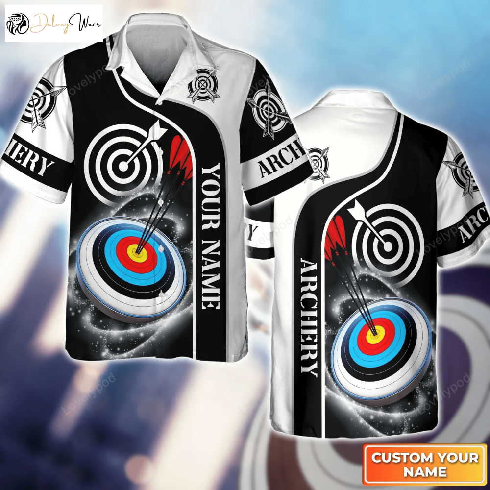 Personalized Name Archery Targets 3D Hawaiian Shirt – Perfect Gift for Archer and Sport Lovers