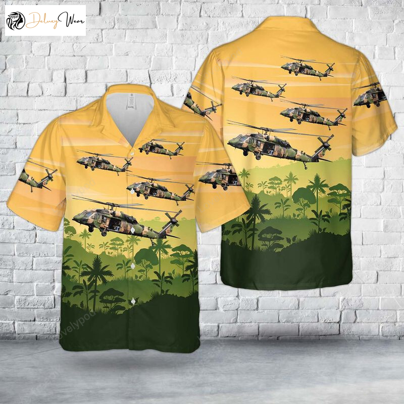 Authentic Australian Army Sikorsky S-70A-9 Blackhawk A25-203 Endeavour Hawaiian Shirt – Limited Edition