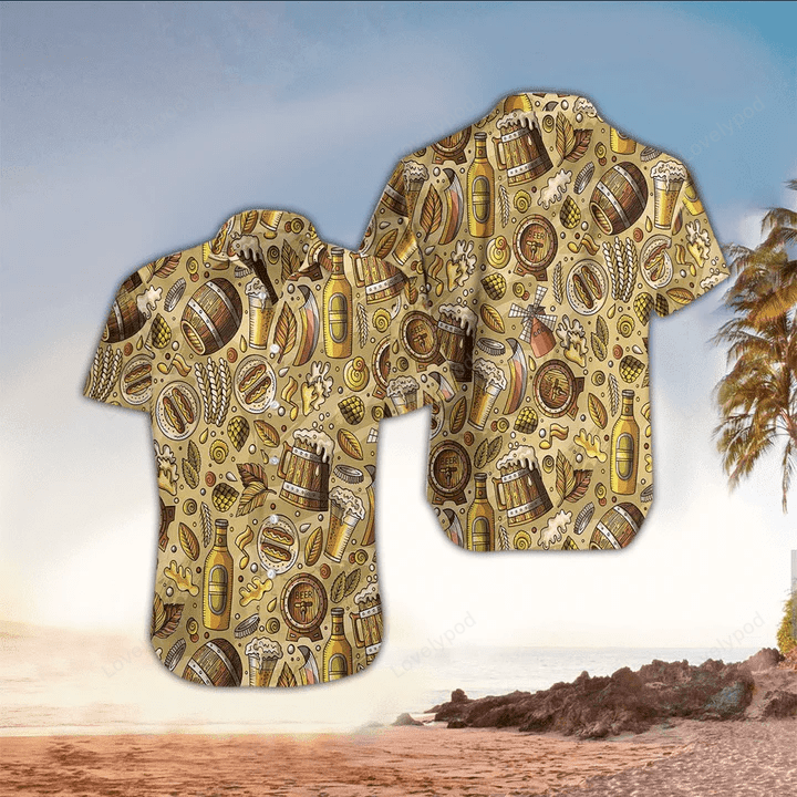 Men s Beer Flower Hawaiian Shirt: Perfect Beer Day Gift & Gift Ideas for Beer Lovers