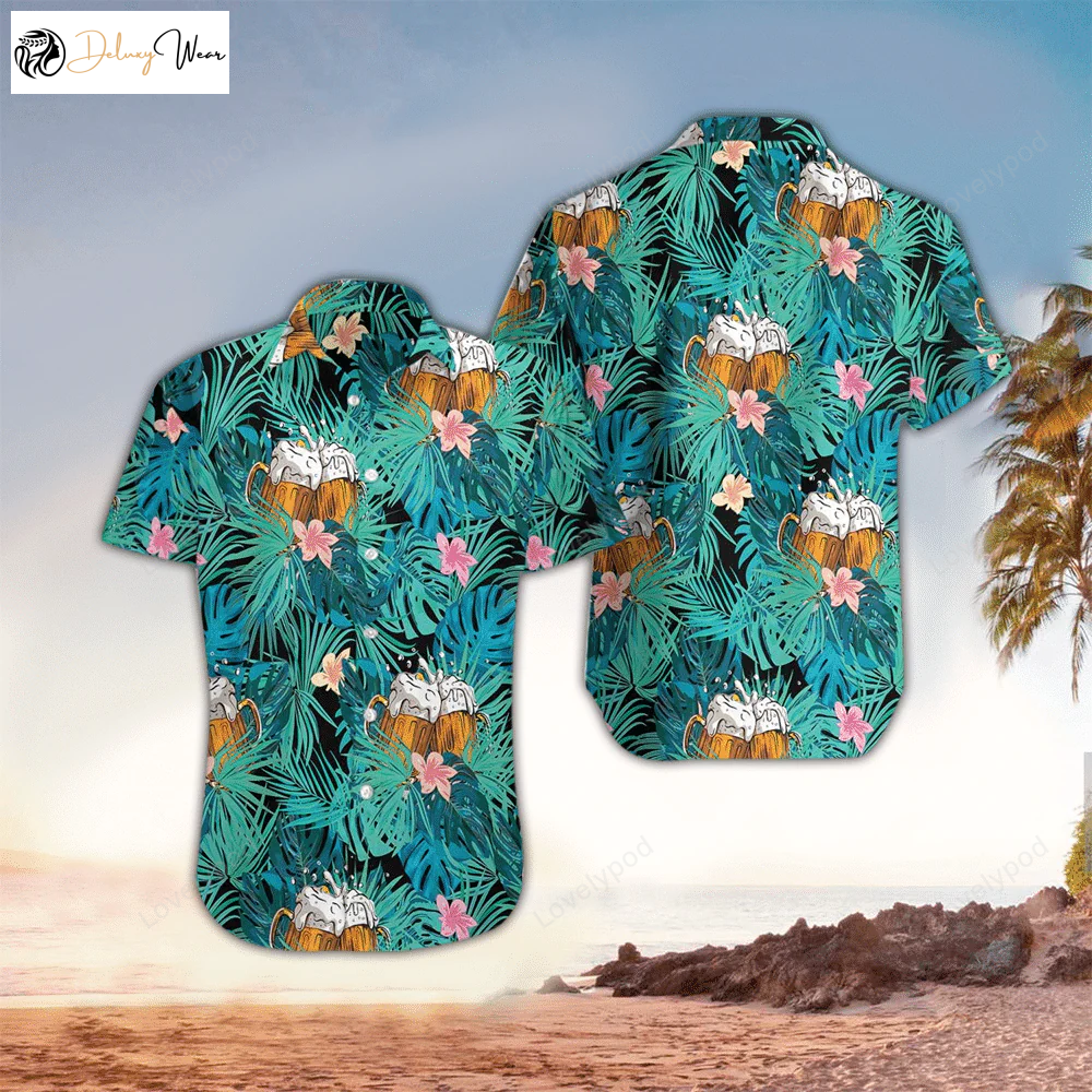 Men s Beer Flower Hawaiian Shirt: Perfect Beer Day Gift & Gift Ideas for Beer Lovers