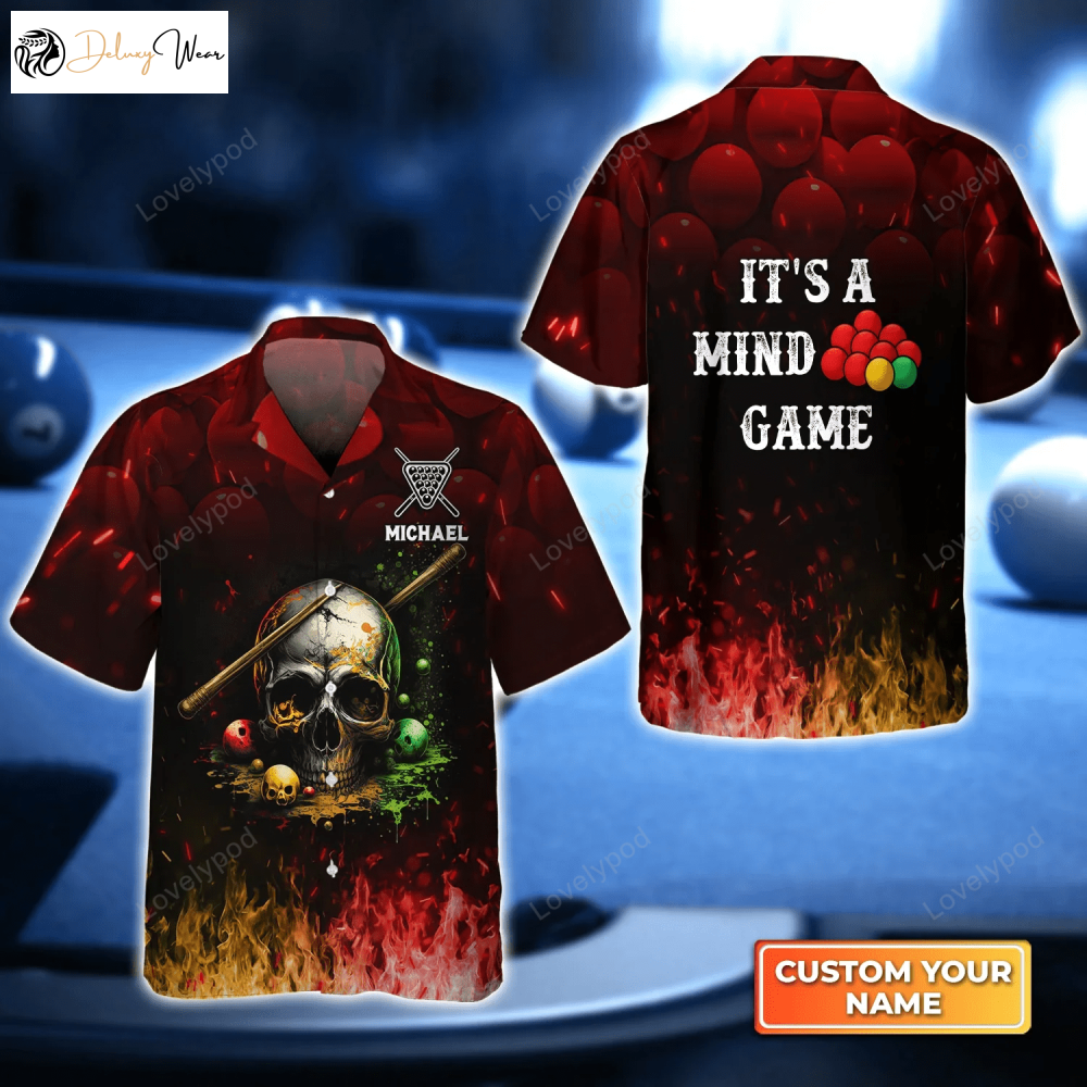 Billiard Skull Snooker Hawaiian Shirt – Mindful Team Shirt for Men & Women