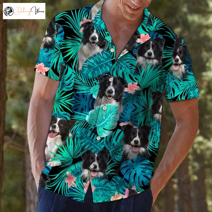 Border Collie Dog Hawaiian Shirt: Tropical Clothing & Gift Ideas for Pet & Dog Lovers