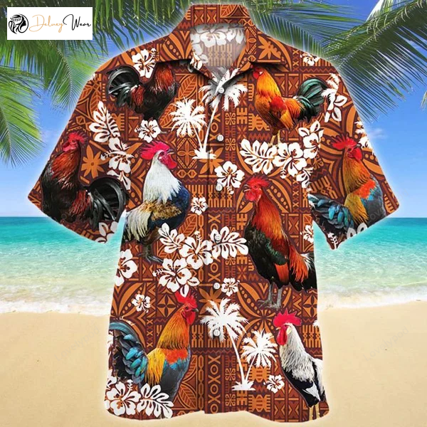 Stylish Chicken Red Tribal Hawaiian Shirt – Perfect Summer Gifts for Men & Women