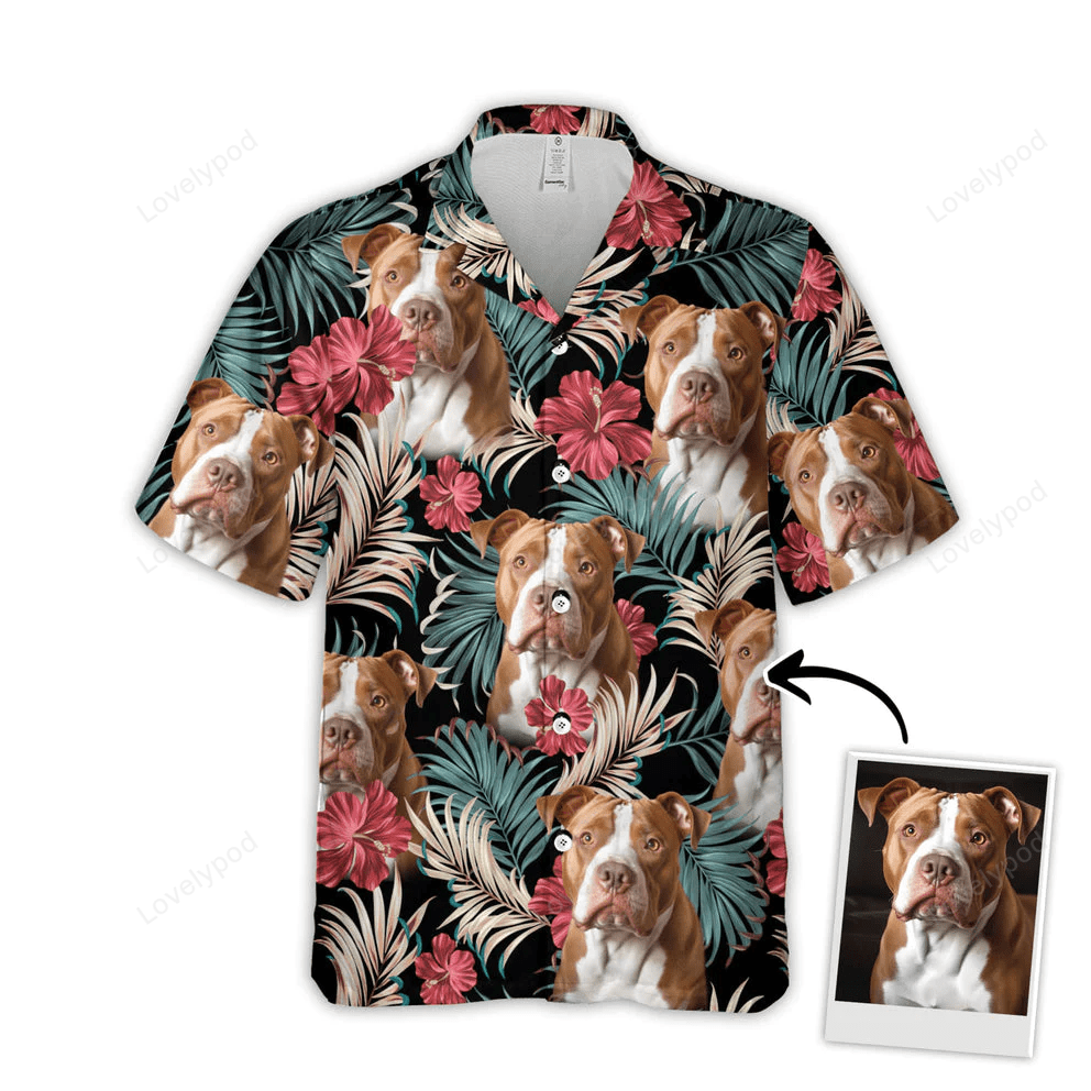 Custom Hawaiian Shirt with Pet Face – Personalized Gift for Pet Lovers Vintage Aloha Shirt