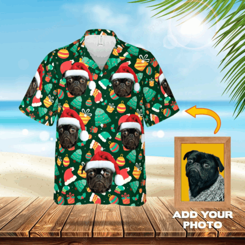 Custom Photo Dog Floral Aloha Shirt Men & Women Hawaiian Shirt Short-Sleeve Dog Flowers Pattern