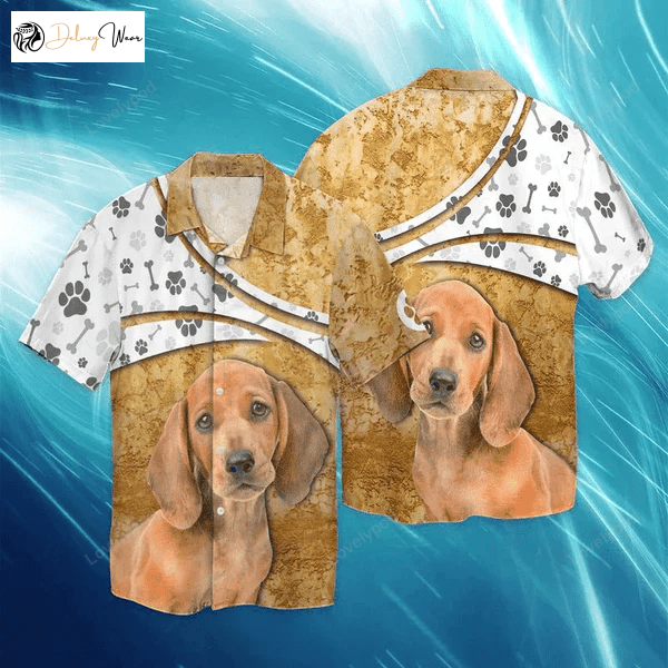 Dachshund Dog Graphic Print Hawaiian Shirt Gift for Men Dad Father Men & Women Casual Short Sleeve