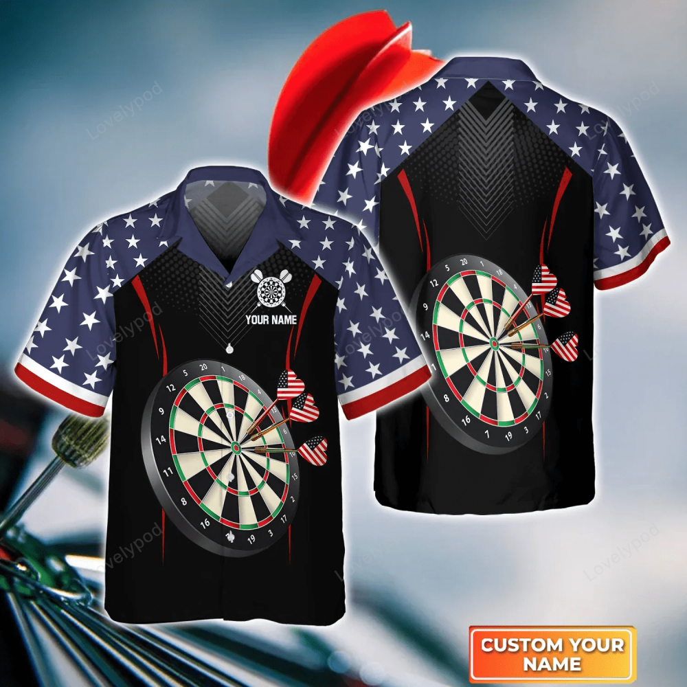 Customized Darts Eagle 3D Hawaiian Shirt – Perfect Gift for American Darts Players