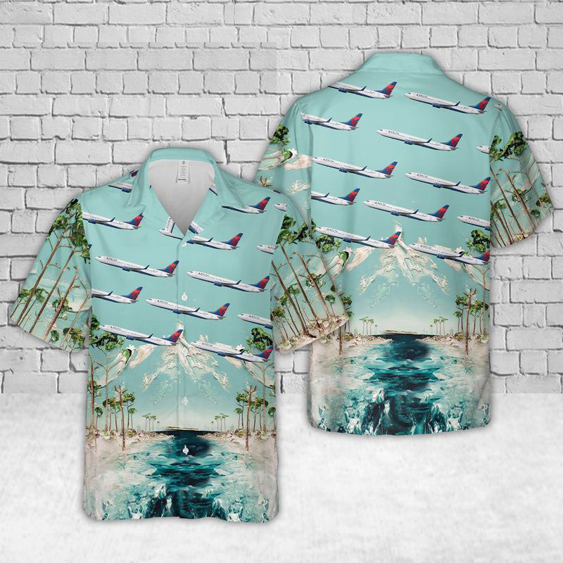 Delta Boeing 737-900ER (739) Hawaiian Shirt Gift for Men Dad Father Gift for Men Dad Father