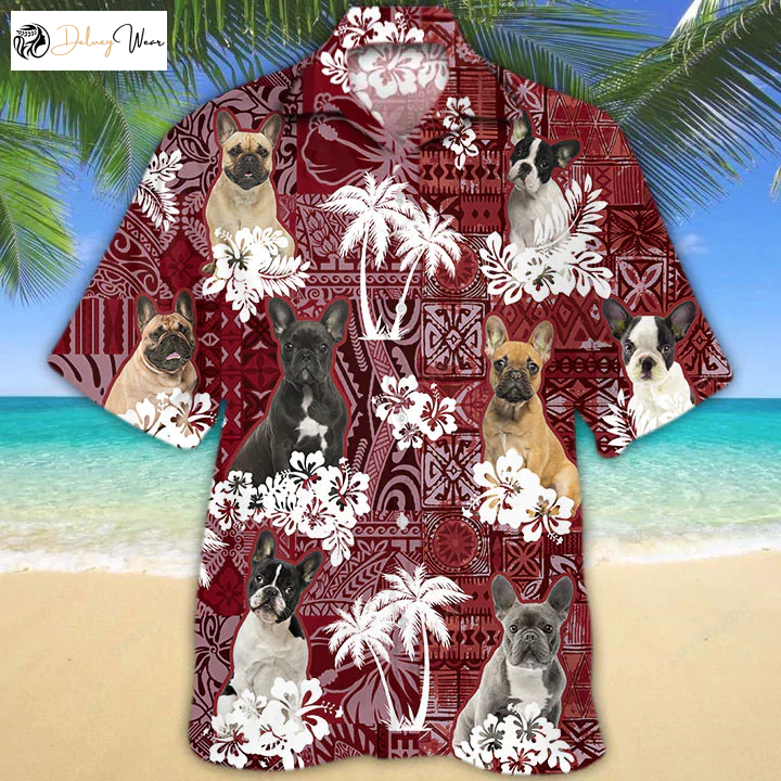 French Bulldog Red Hawaiian Shirt – Perfect Gift for Dog Lovers Animal Summer Shirts