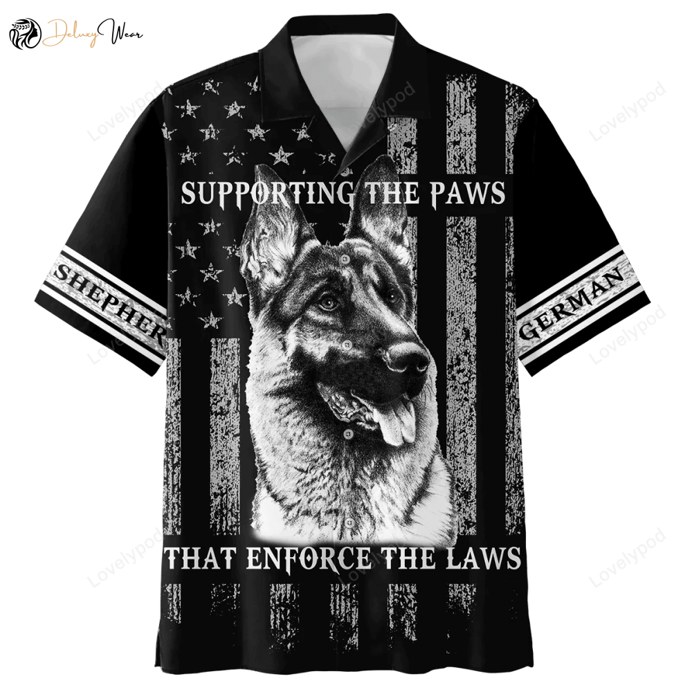 German Shepherd American Black Hawaiian Shirt – Perfect Summer Gift for Dog Lovers!