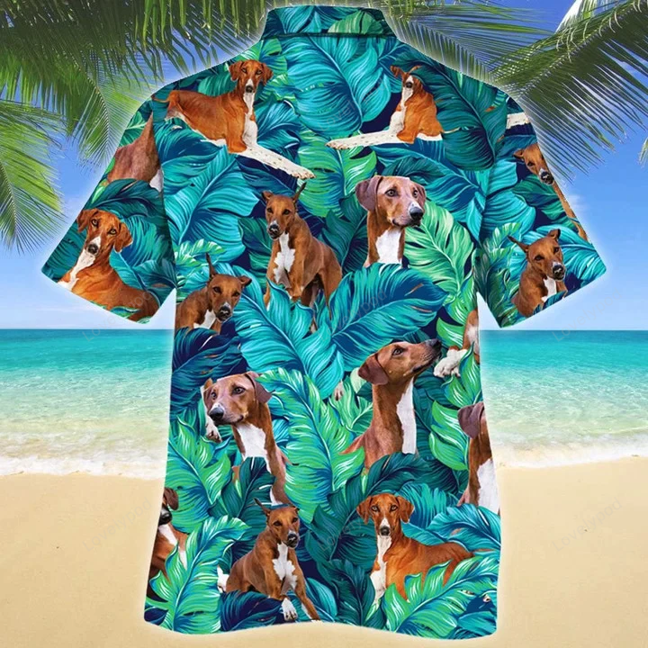 Stylish Azawakh Dog Lovers Hawaiian Shirt for Summer Beach – Gift with Palm Tree Design