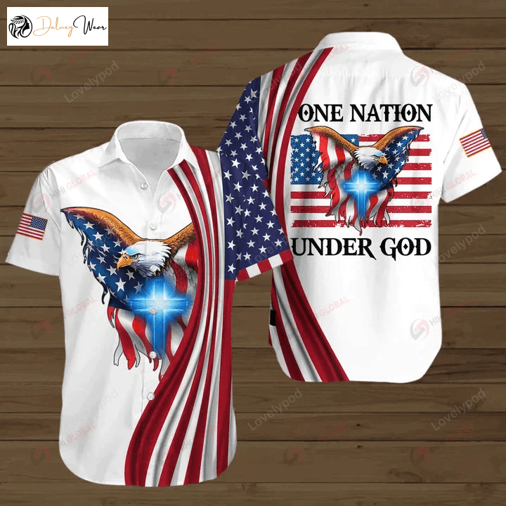 God Hawaiian Shirt: One Nation Under God 3D All Over Printed Shirts