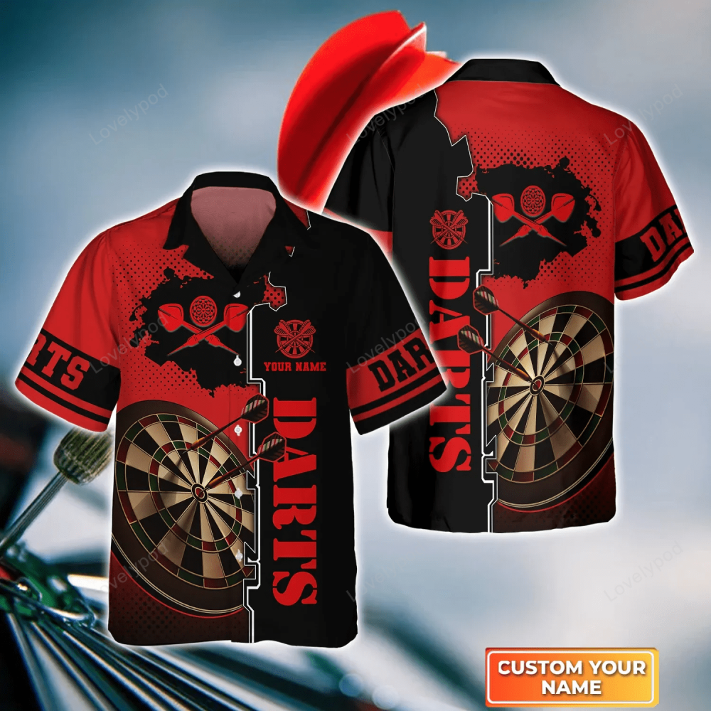 Dart Lover Gift: Personalized Green Dartboard 3D Hawaiian Shirt for Darts Team – Perfect Dart Shirt & Gift