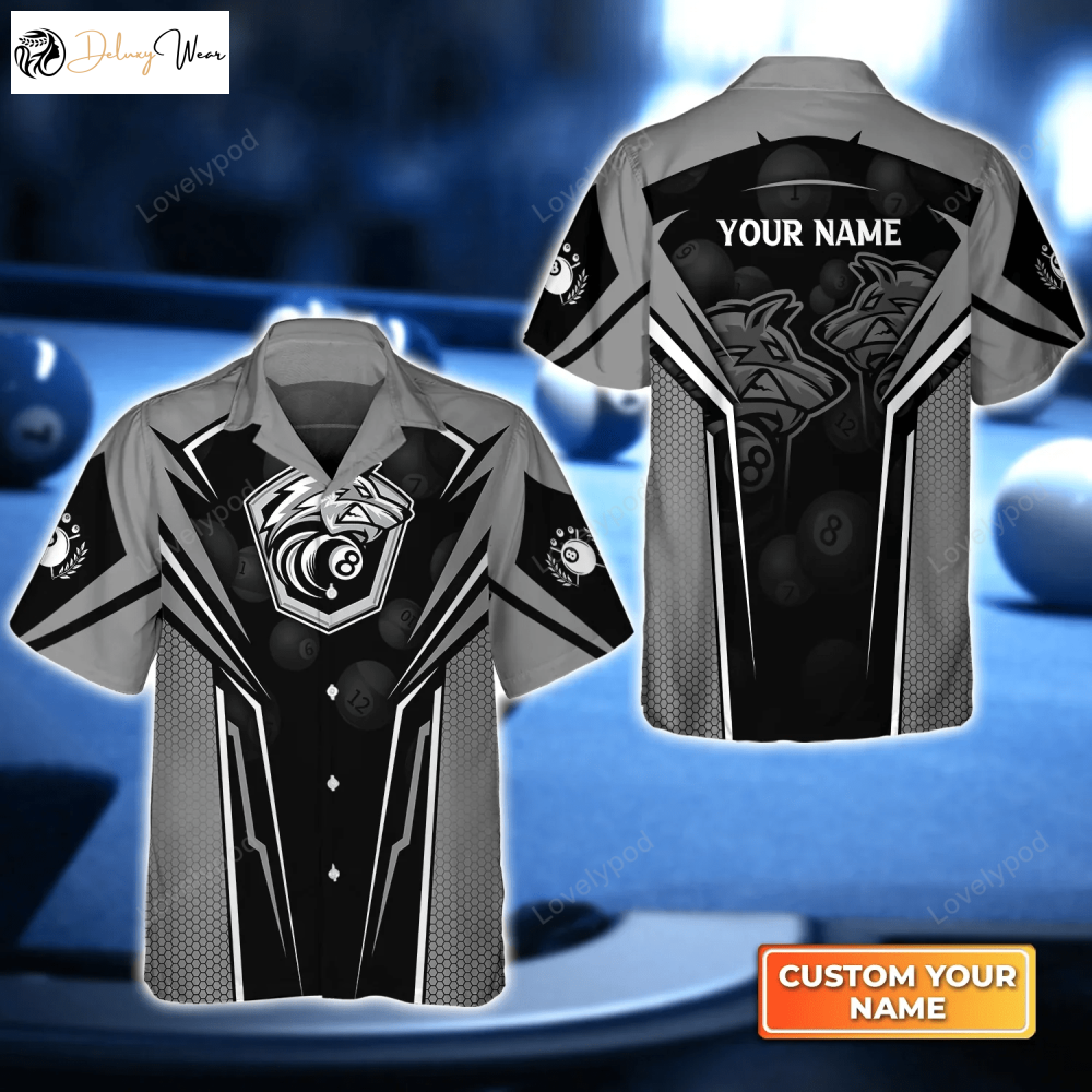 Grey Wolf Team Billiard 3D Hawaiian Shirt – Perfect Gift for Billiard Players