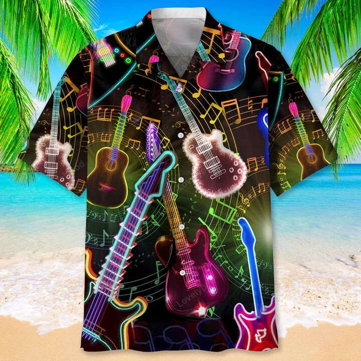 Guitar Nature Tropical Hawaiian Shirt – Perfect Gift for Guitarists – Men & Women