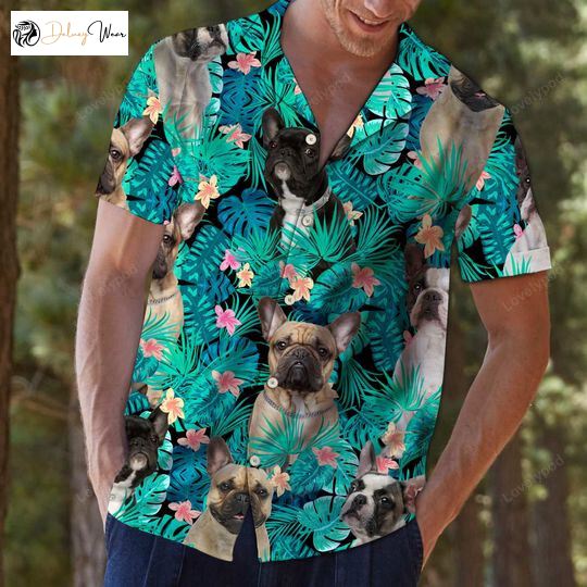 French Bulldog Hawaiian Aloha Shirt – Tropical Short Sleeve Hawaii Shirt