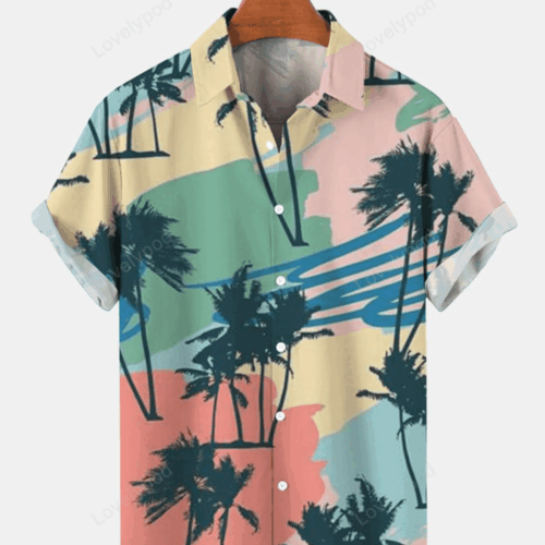 Hawaiian Coconut Tree Men s Shirts: Tropical Aloha Style for Beach Adventures