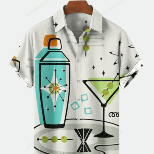 Hawaiian Cocktail Party Men s Shirts: Stylish Bartending Drink Attire for a Tropical Vibe