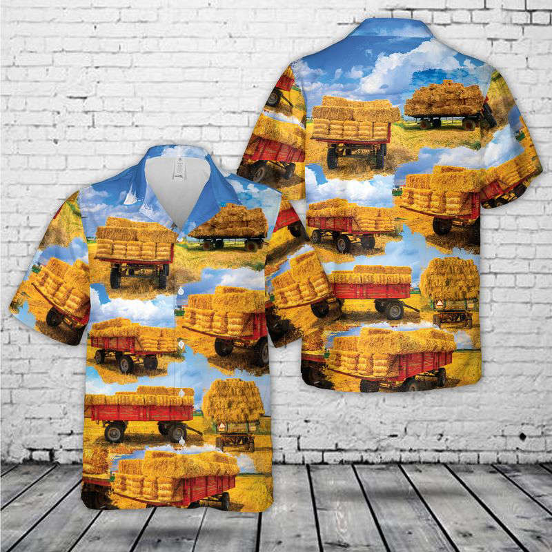 Hay Wagon Hawaiian Shirt Gift for Men Dad Father Gift for Men Dad Father