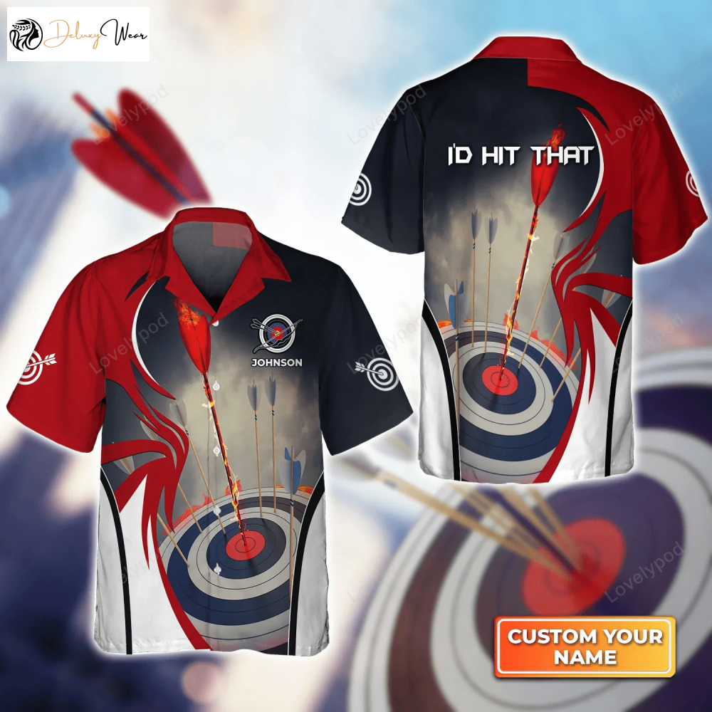 I d Hit That Archery Target On Fire 3D Hawaiian Shirt – Perfect Gift for Archer Sport Lovers