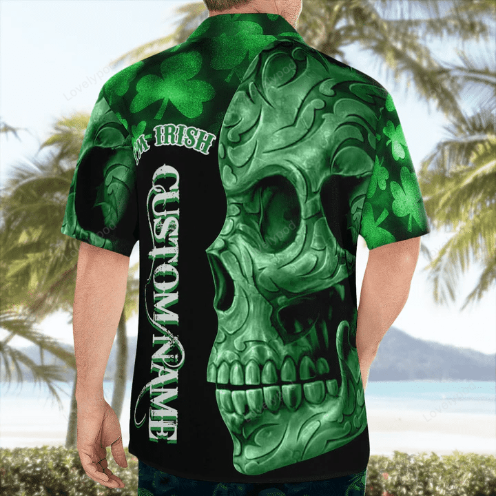 St Patrick s Day Hawaiian Shirt: 3D Green Shamrocks on Black – Perfect Irish Gift