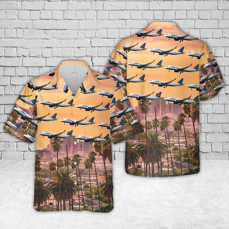 JetBlue Airbus A320-200 Hawaiian Shirt Gift for Men Dad Father Gift for Men Dad Father