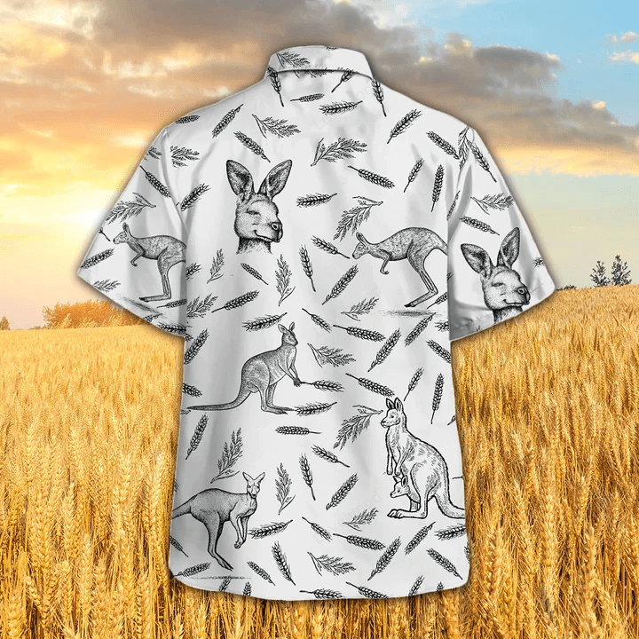 Kangaroo Pattern Hawaiian Shirt – Perfect Gift for Kangaroo Lovers