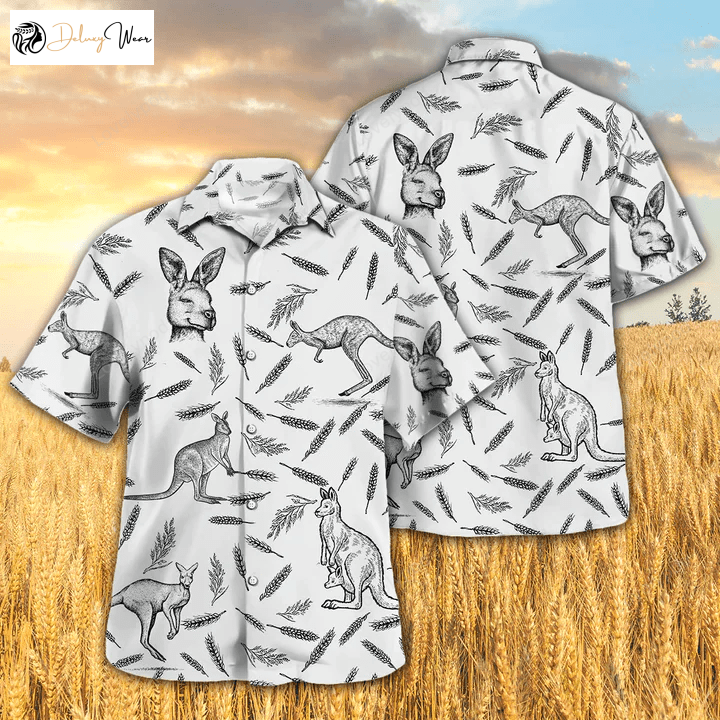Kangaroo Pattern Hawaiian Shirt – Perfect Gift for Kangaroo Lovers