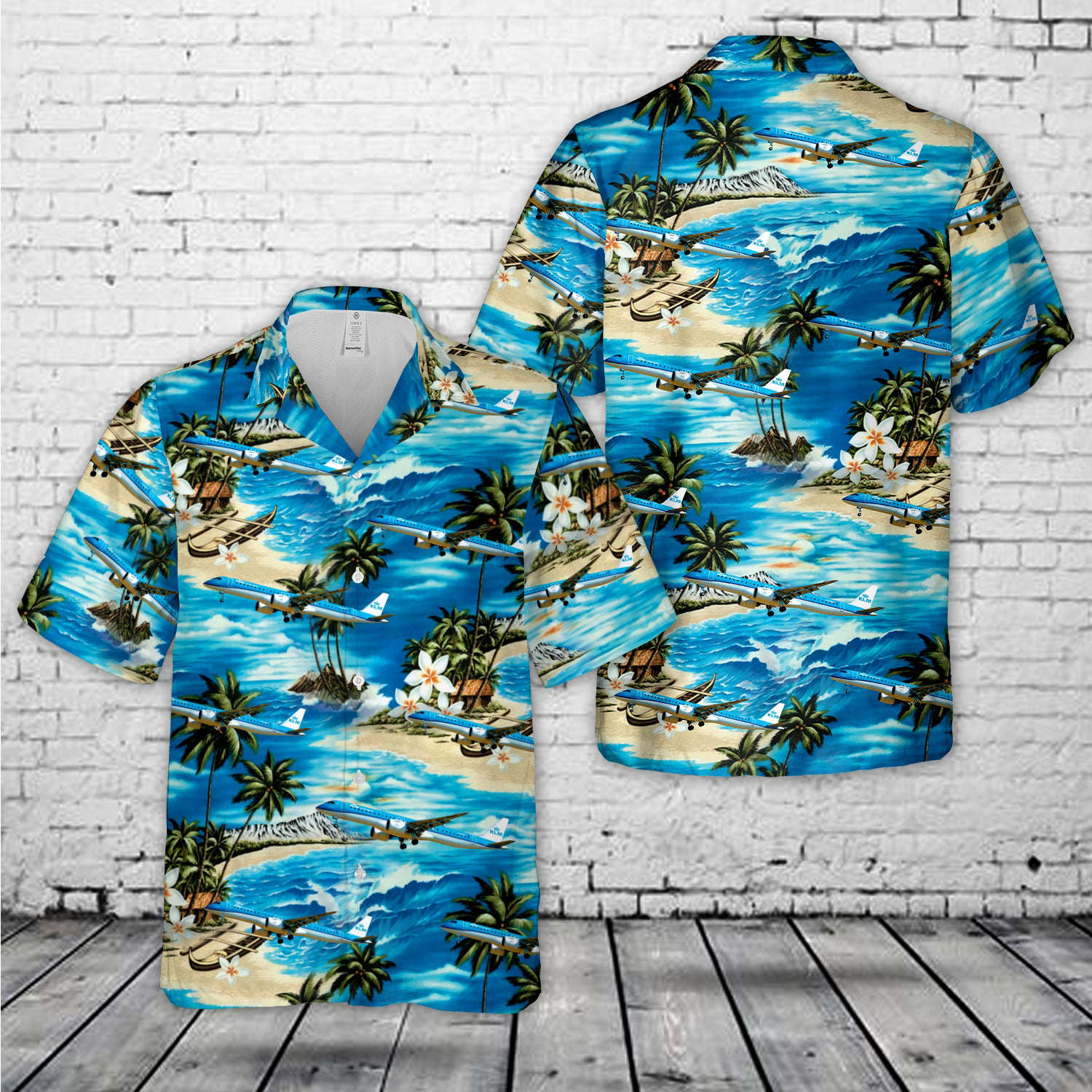KLM Cityhopper Embraer E195-E2 (ERJ 190-400 STD) Hawaiian Shirt Gift for Men Dad Father Gift for Men Dad Father