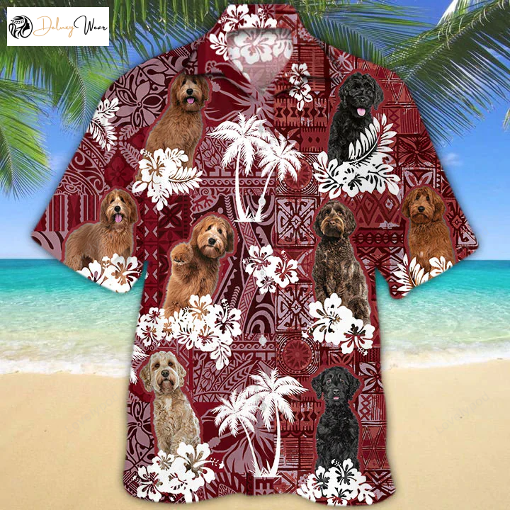 Labradoodle Red Hawaiian Shirt: Perfect Gift for Dog Lovers & Animal Summer Shirts