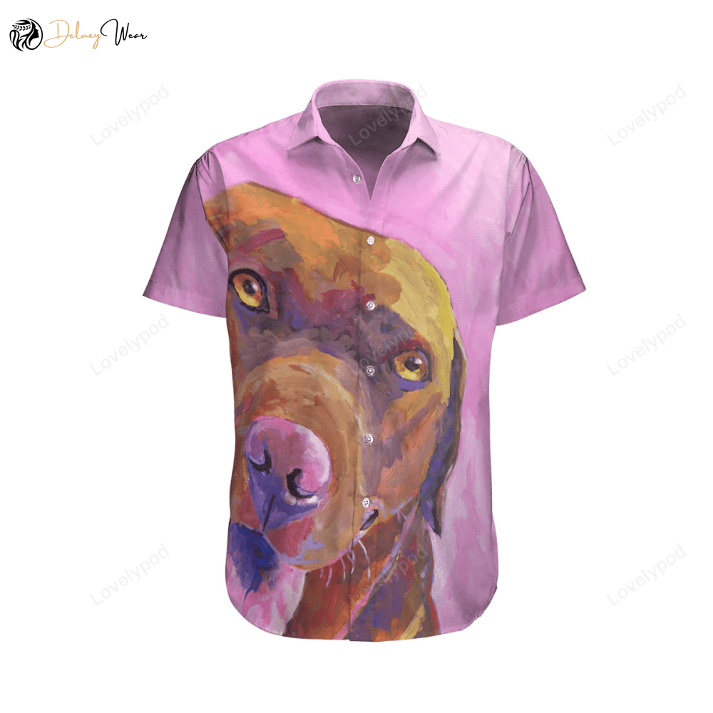 Colorful Labrador Retriever Aloha Shirt for Men & Women: Summer Beach Casual Style