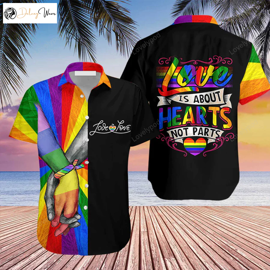 Colorful LGBT Aloha Hawaiian Shirt Gift for Men Dad Fathers: Perfect Summer Gift for Gaymers and Lesbians