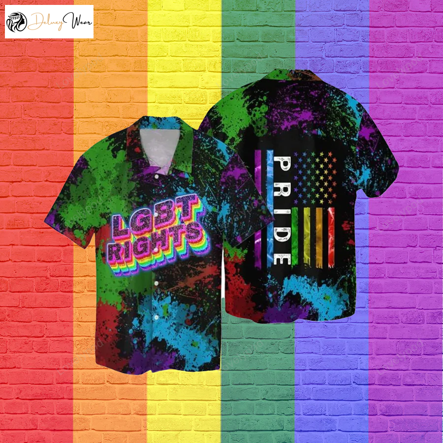 LGBT Aloha Hawaiian Shirts: Summer Pride with American Flag Colors!