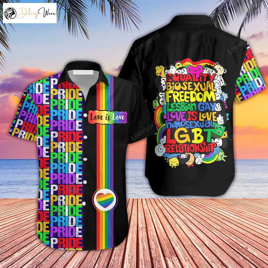 Colorful LGBT Aloha Hawaiian Shirts for Men & Women: Perfect for Summer & Pride Month
