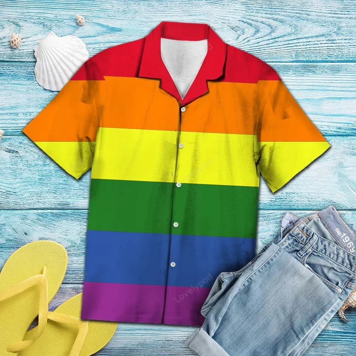 LGBT Love Is Love: Heart Shaped Just Married Hawaiian Shirt – Unique Themed Design