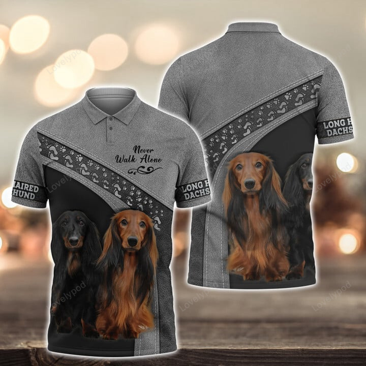 Long Haired Dachshund 3D Full Print Shirts & Hawaiian Hoodies – Never Walk Alone