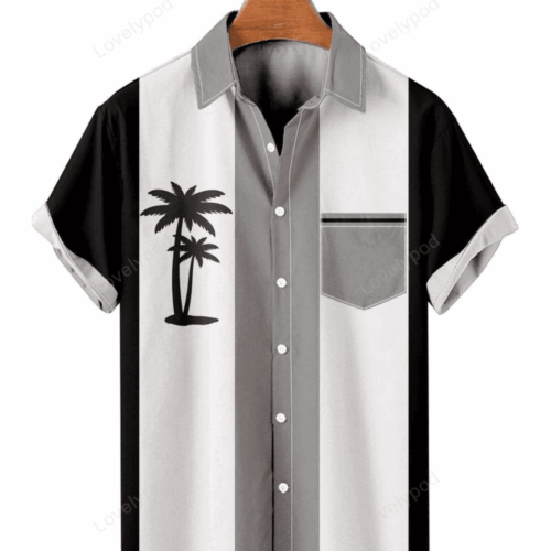 Stylish Men s Hawaiian Coconut Casual Bowling Shirt – Trendy and Comfortable Attire