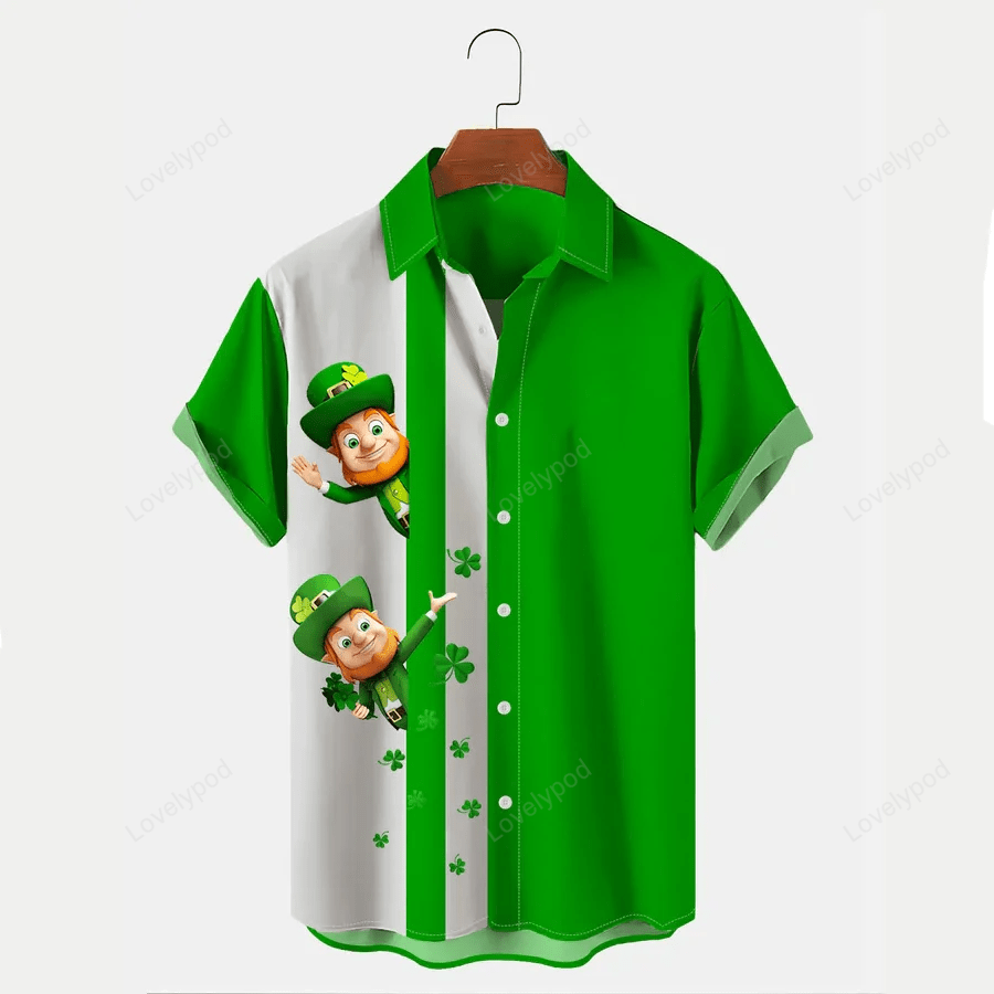 St Patrick s Leprechaun Hawaiian Shirt Gift for Men Dad Father: Perfect Men s Holiday Gift