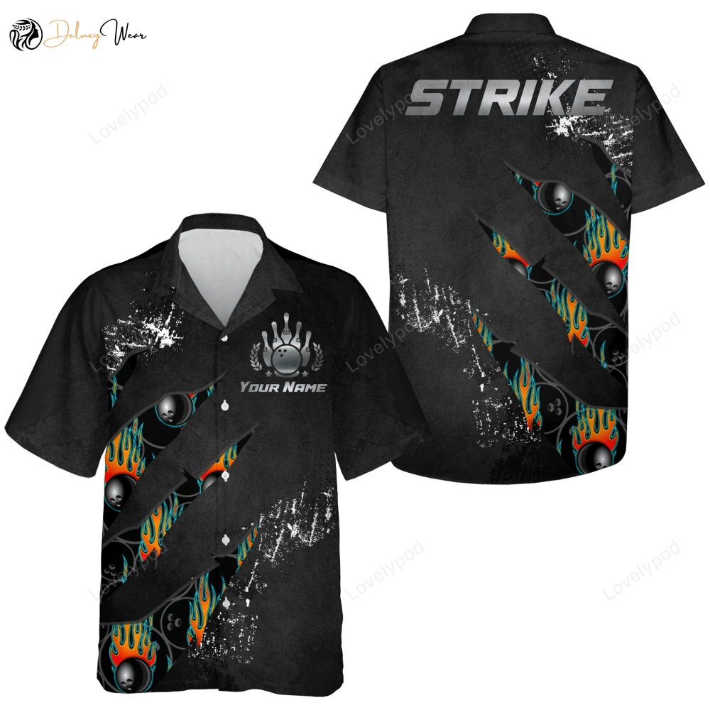 Custom Hawaiian Bowling Shirt – Stylish Men & Women s Short Sleeve Jersey for Strike Bowlers