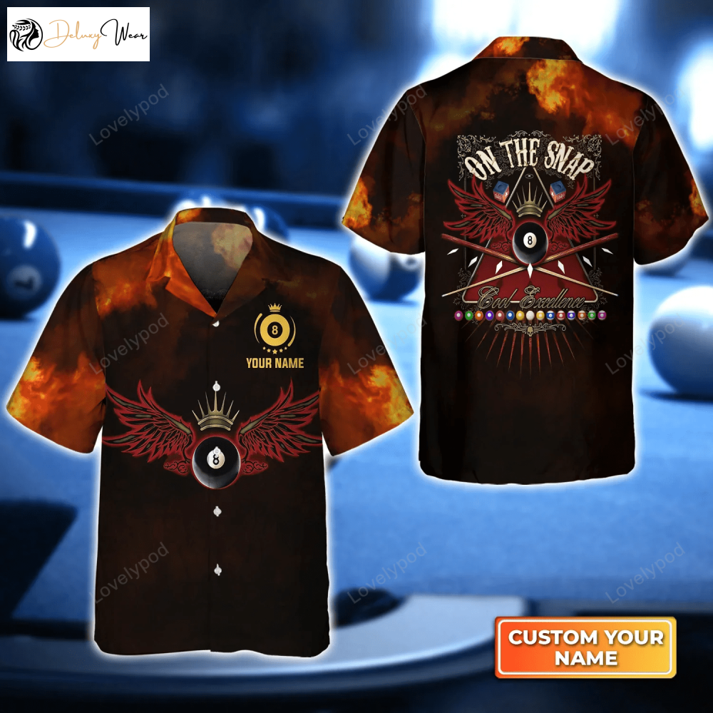 On the Snap Billiard Pool 8 Ball 3D Hawaiian Shirt – Perfect for Billiard Players Teams and Enthusiasts!