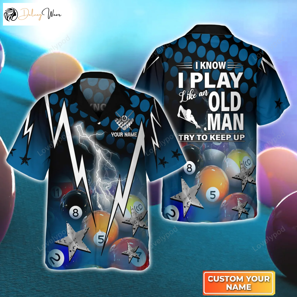 Customizable Hawaiian Billiard Shirt: Play Like an Old Man Gift for Men & Women