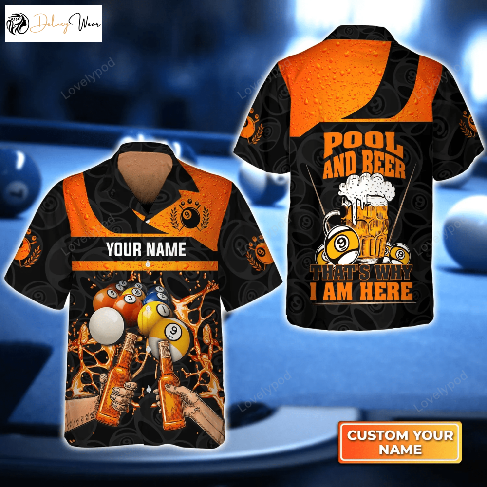 Pool & Beer 3D Hawaiian Shirt: Billiard Team Shirt for Men & Women