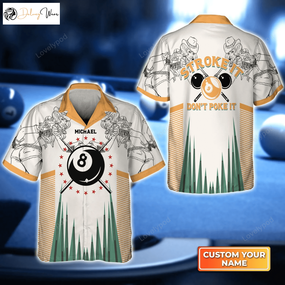 Pool Billiards Stroke It 3D Hawaiian Shirt – Perfect Gift for Billiard Players and Team Uniform