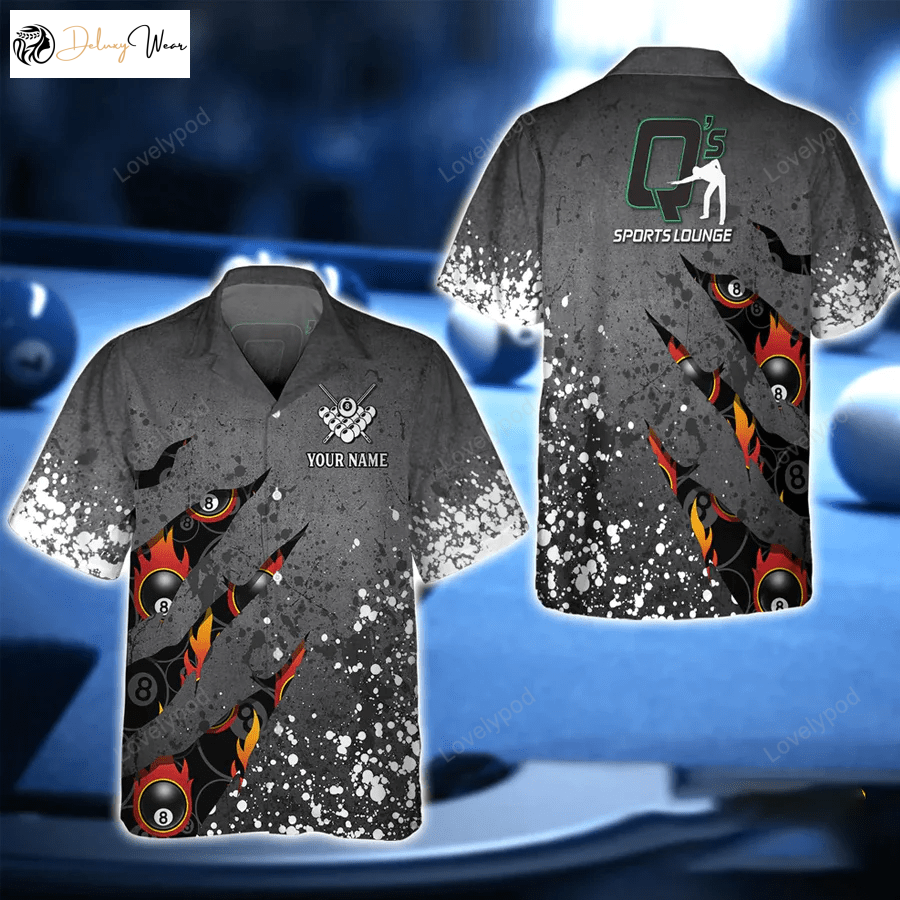 Q s Team Billiards 8 Balls Paint Splash Hawaiian Shirt – Ultimate Gift for Billiard Players