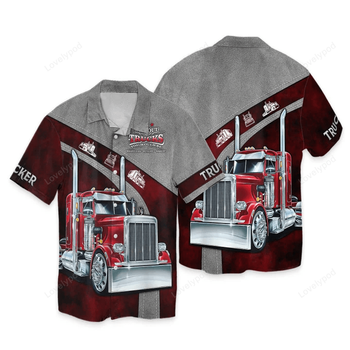 Stylish Red Trucker 3D All Over Printed T-shirt & More: Perfect Truck Driver Gifts