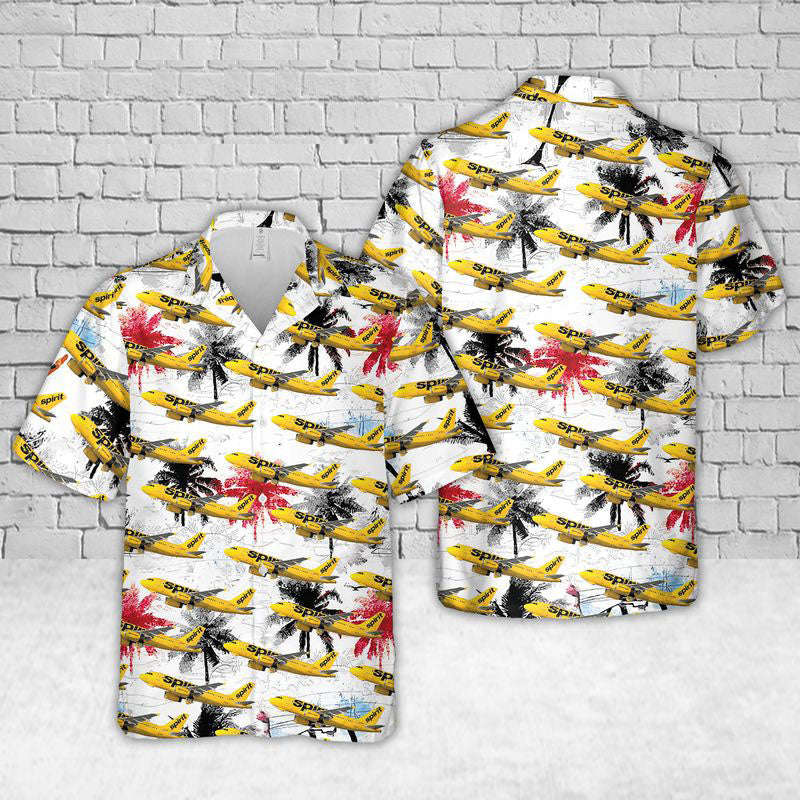Spirit Airlines Airbus A319 Hawaiian Shirt Gift for Men Dad Father Gift for Men Dad Father