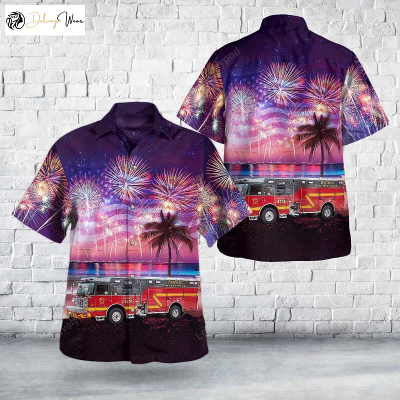 St Louis Hawaiian Shirt: 4th Of July Men & Women Northeast Ambulance & Fire Protection District