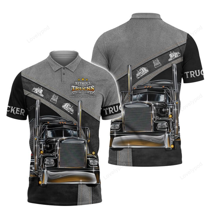 Trucker 3D All Over Printed T-shirt Hawaiian Shirt Hoodie Polo – Perfect Gift for Truckers