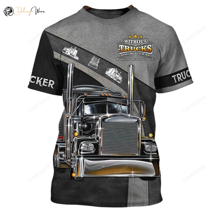 Trucker 3D All Over Printed T-shirt Hawaiian Shirt Hoodie Polo – Perfect Gift for Truckers