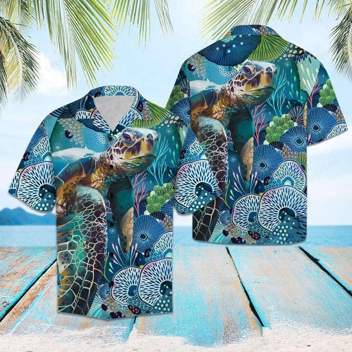 Discover the Beauty of Coral with Turtle Hawaiian Shirt – Perfect Gift for Turtle Lovers!